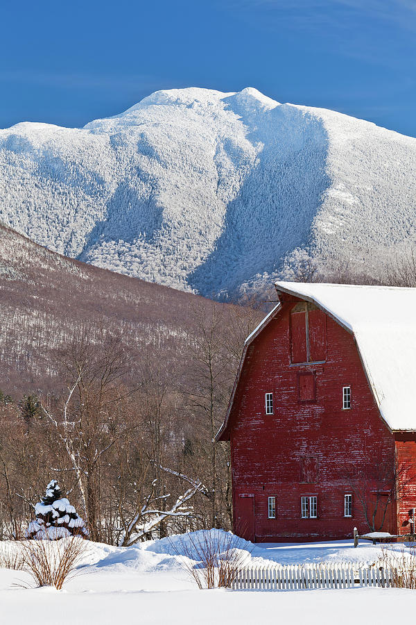 Mount Mansfield And Weathered Barn Photograph by Alan L Graham