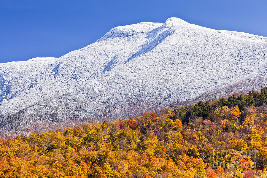 Mount Mansfield October Snow Photograph by Alan L Graham