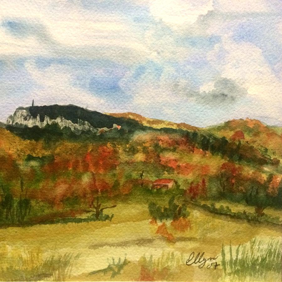 Mount Mohonk New Paltz Autumn Painting by Ellen Levinson