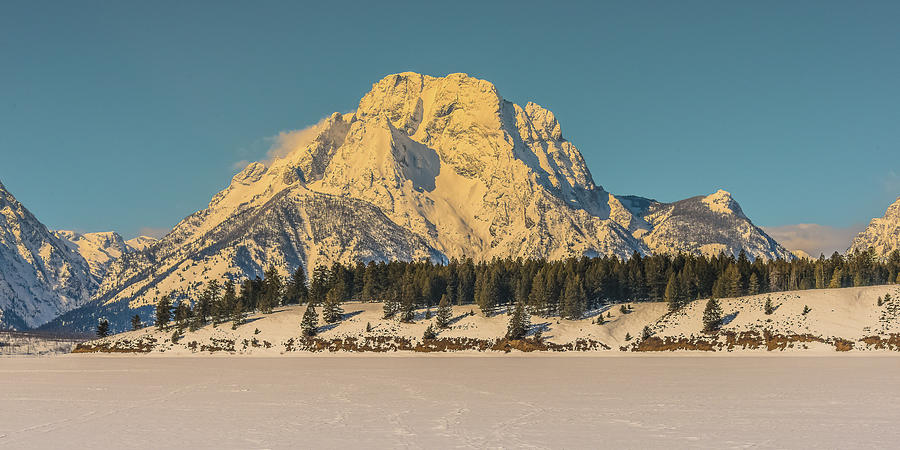 Mount Moran In Winter Snow Photograph by Yeates Photography