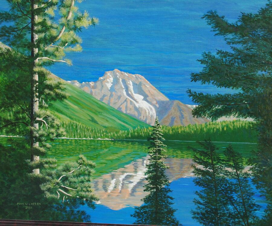 Mount Moran over Jenny Lake Painting by Paul Larson - Fine Art America