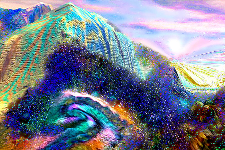 Abstract Digital Art - Mount of Visionaries  v.12final by Rebecca Phillips