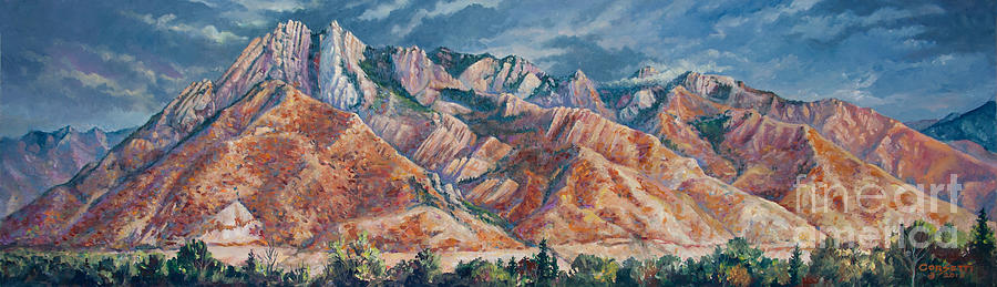 Salt Lake City Painting - Mount Olympus in autumn  by Robert Corsetti