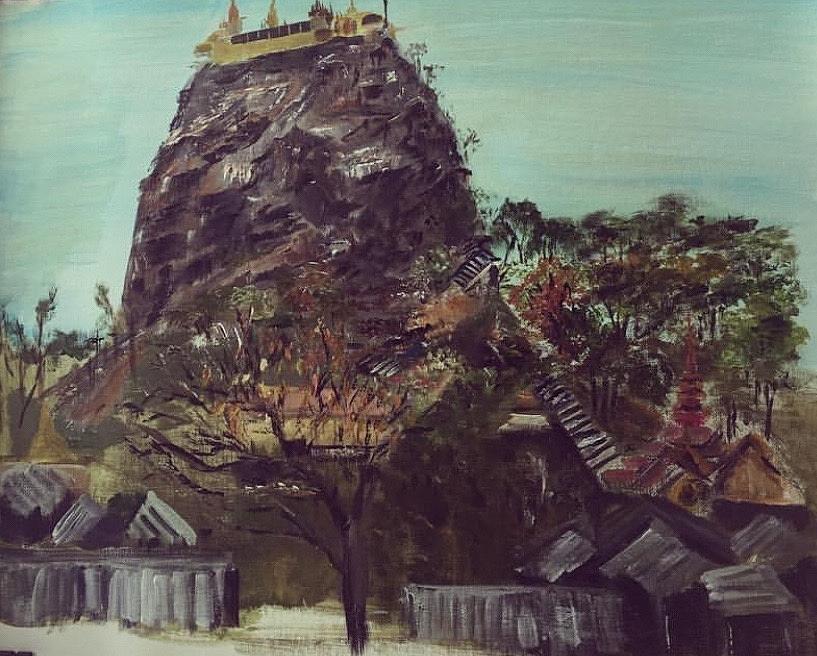 Mount Popa Painting by Belinda Low