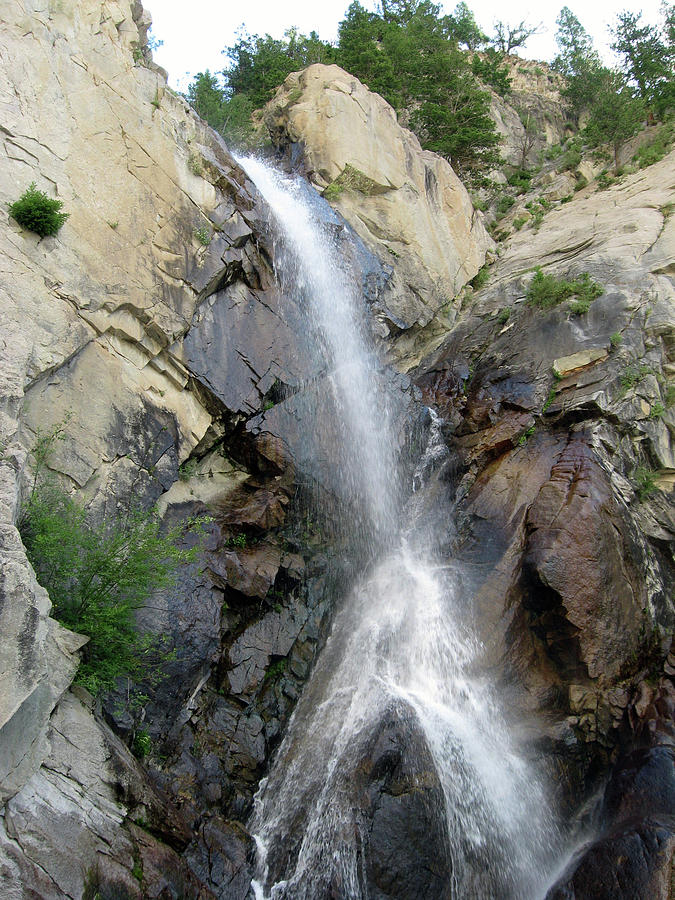Nature Photograph - Mount Princeton Waterfall Splits by Julia L Wright