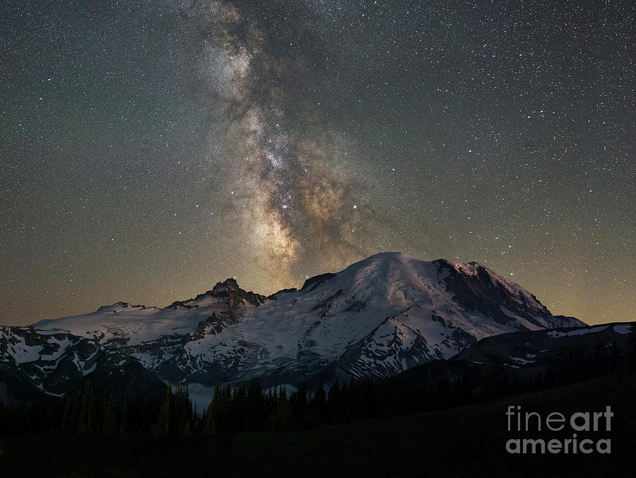 Mount Rainier At Night  Photograph by Michael Ver Sprill