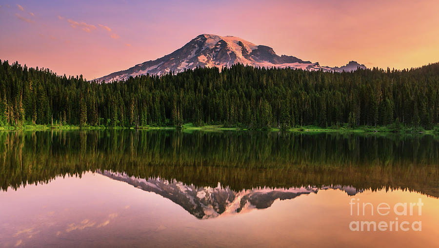 Mount Rainier at Sunrise Photograph by Henk Meijer Photography