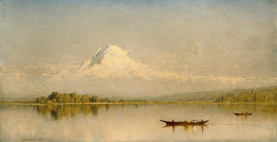 Spring Painting - Mount Rainier, Bay Of Tacoma   by Sanford Robinson Gifford