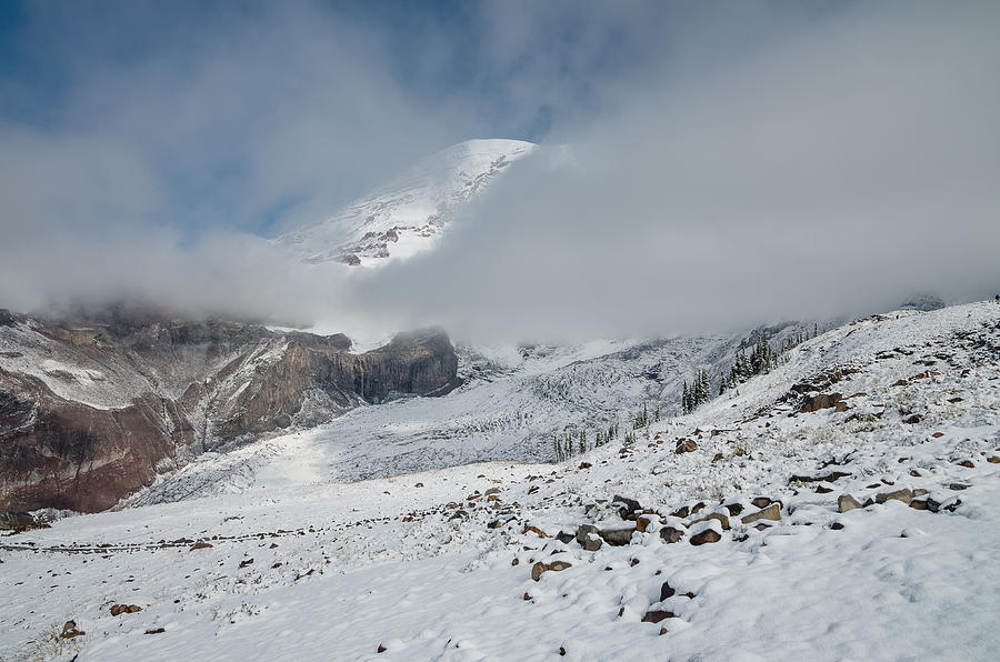 Mount Rainier Behind Clouds 1 Photograph by Greg Nyquist