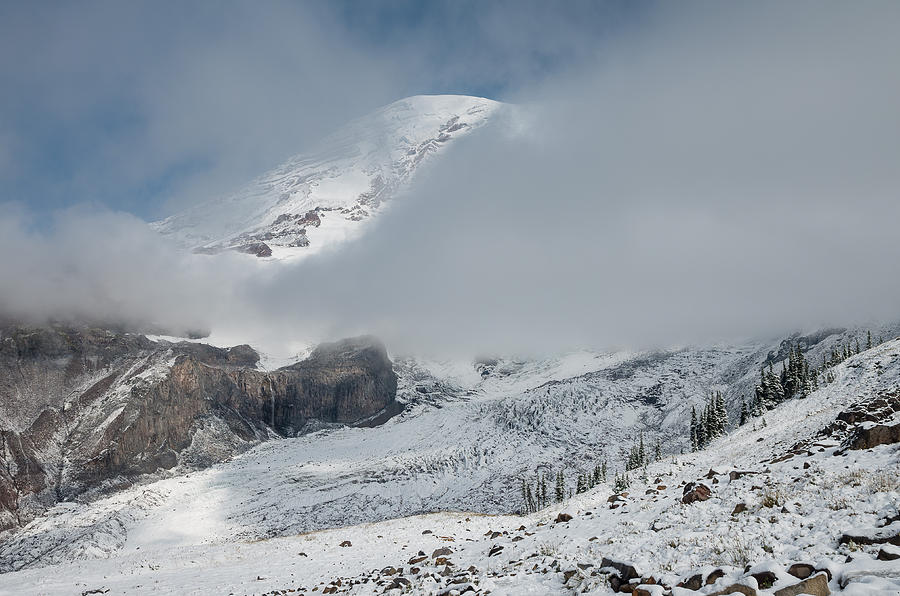 Mount Rainier Behind Clouds 4 Photograph by Greg Nyquist
