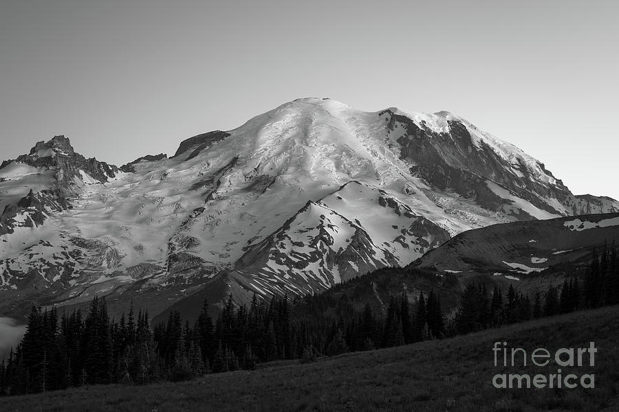 Mount Rainier BW  Photograph by Michael Ver Sprill