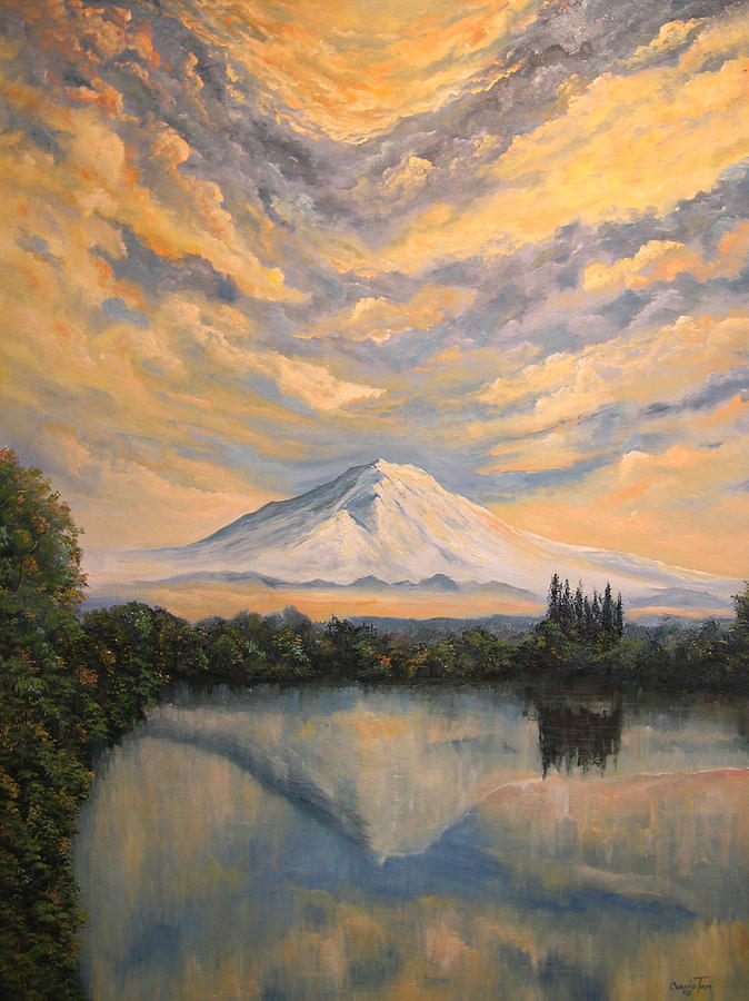 Landscape Painting - Mount Rainier by Connie Tom
