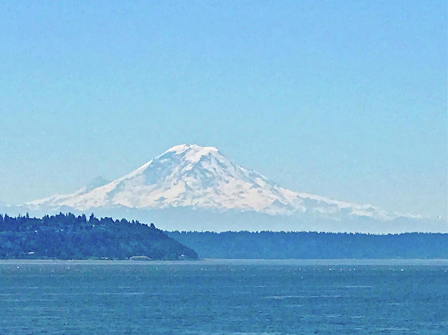 Mount Rainier from Puget Sound Photograph by Don Mercer
