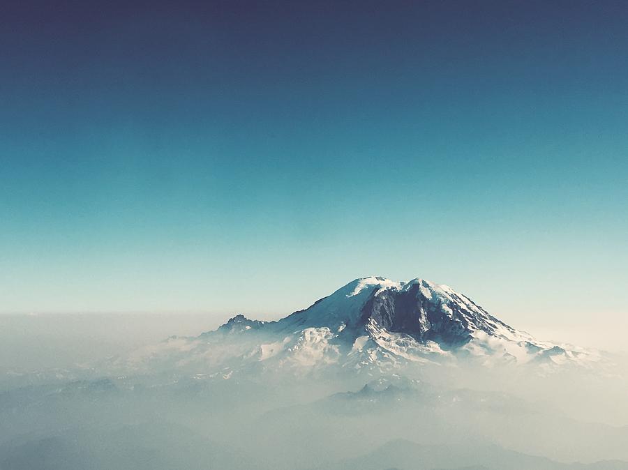 An Aerial View of Mount Rainier Photograph by Kevin Schwalbe