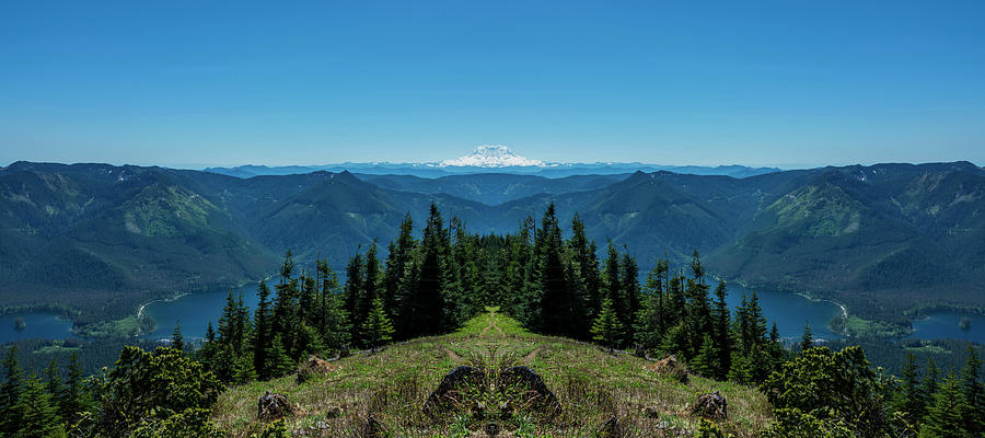 Mount Rainier National Park Digital Art - Taquoma Reflection 2 by Pelo Blanco Photo