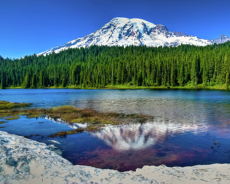 Mount Rainier Reflection Photograph by Harry Strharsky
