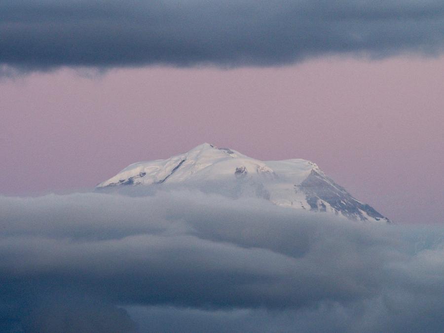 Mount Rainier Under a Lavender Sky Photograph by Jacklyn Duryea Fraizer