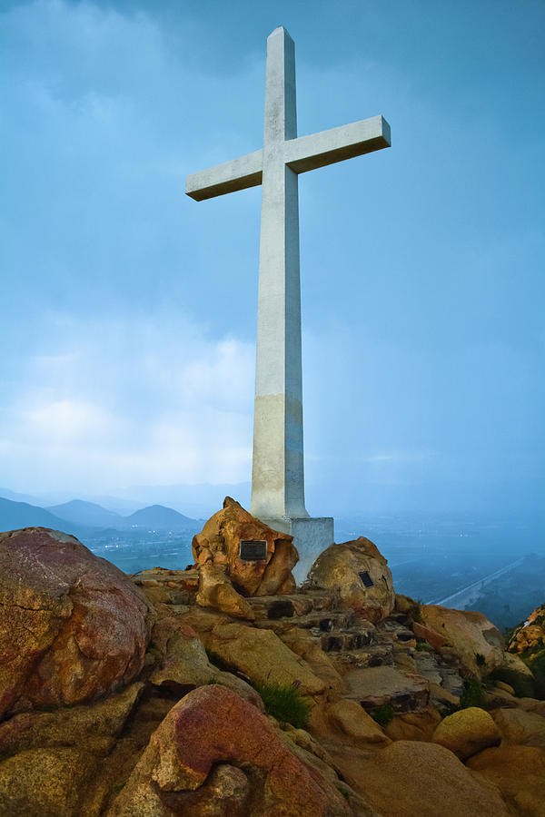 Mount Rubidoux Cross Portrait Photograph by Kyle Hanson