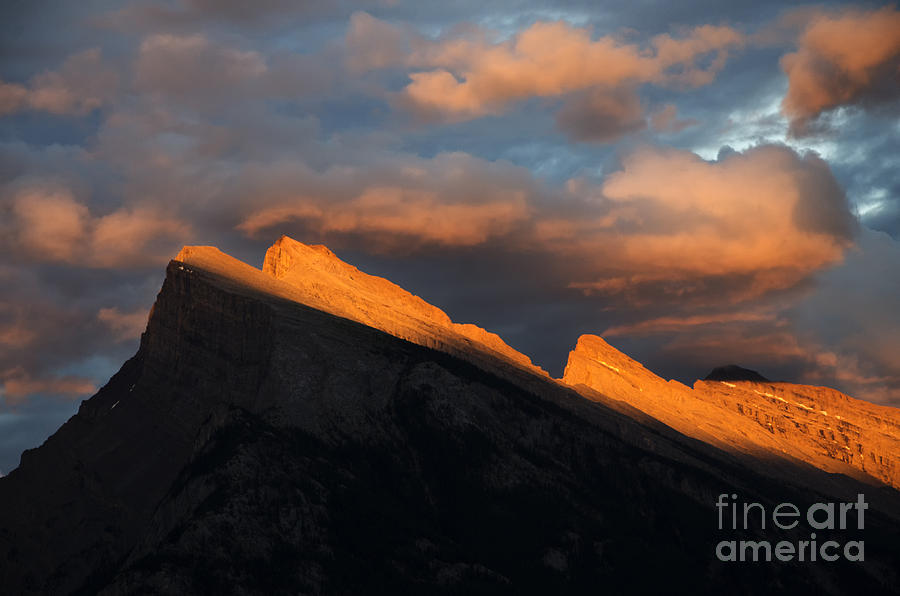 Mount Rundle Fire In The Sky  Photograph by Bob Christopher