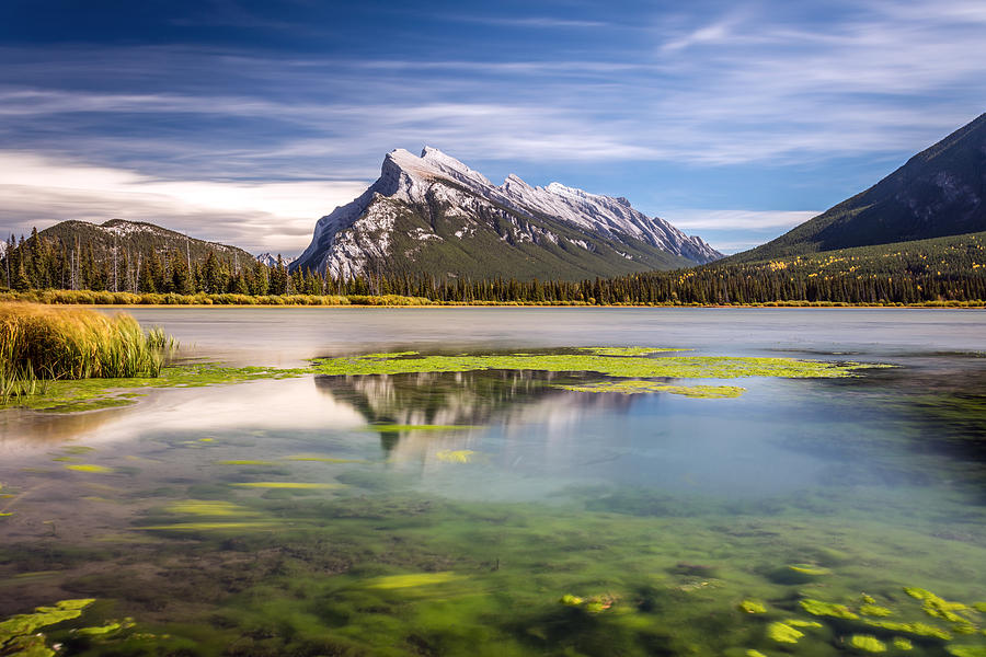 Banff National Park Photograph - Mount Rundle from Second Vermilion Lake by Pierre Leclerc Photography