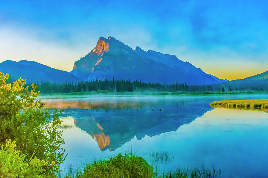 Mount Rundle Sunrise Photograph by Marsha del Sol Mildon - Fine Art America