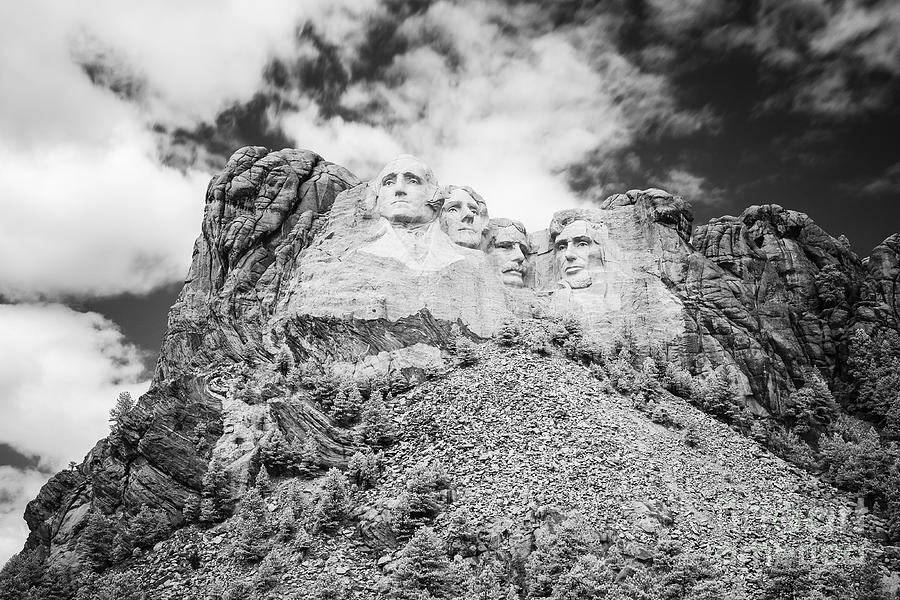 Mount Rushmore Black and White Photograph by Bryan Mullennix