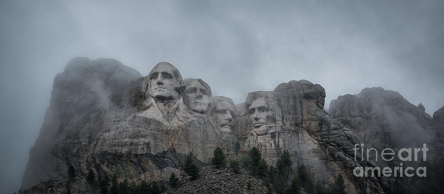Mount Rushmore Break In The Clouds Pano Photograph by Michael Ver Sprill