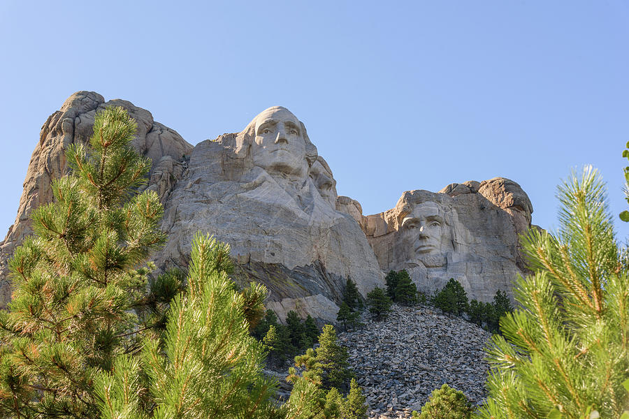 Mount Rushmore Photograph - Mount Rushmore Framed with Trees 1 by AMB Fine Art Photography