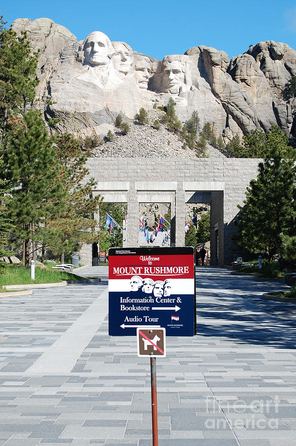 George Washington Photograph - Mount Rushmore National Monument Entrance Sign South Dakota by Shawn OBrien