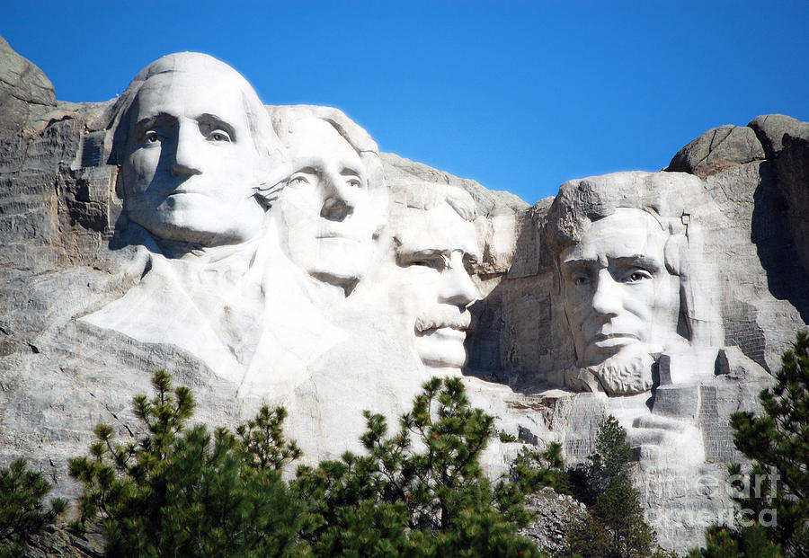 Mount Rushmore Presidents American National Historic Monument South Dakota Diffuse Glow Digital Art Photograph by Shawn OBrien