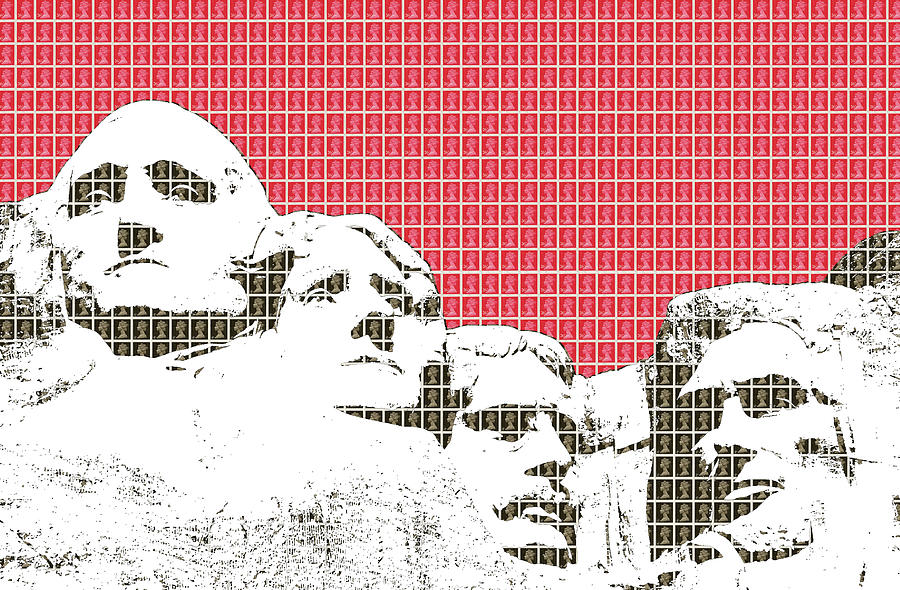 Mount Rushmore - Red Digital Art