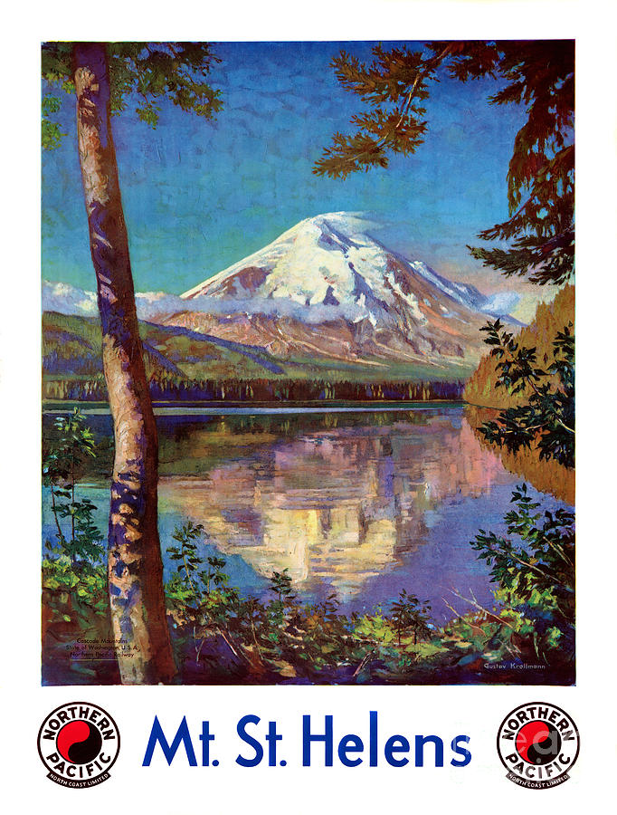Vintage Painting - Mount Saint Helens Vintage Travel Poster Restored by Vintage Treasure