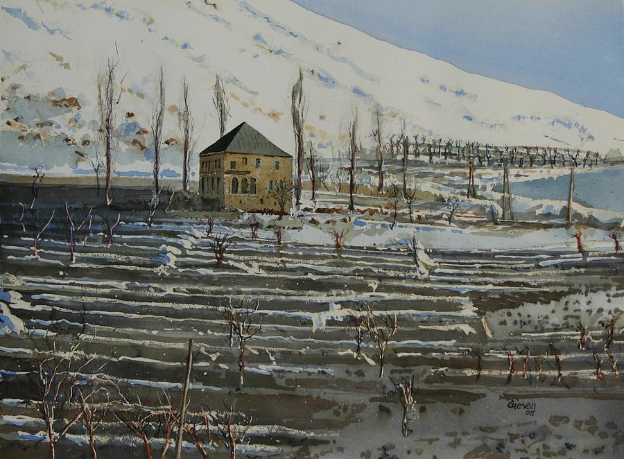 Winter Painting - Mount Sannin Lebanon by Martin Giesen