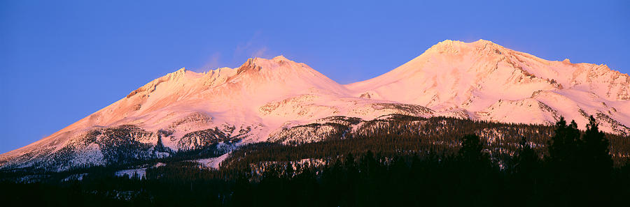 Sunset Photograph - Mount Shasta At Sunset, California by Panoramic Images