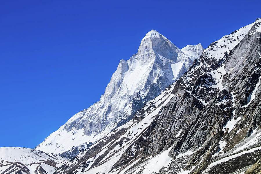 Winter Photograph - Mount Shivaling - Indian Himalayas by Nila Newsom