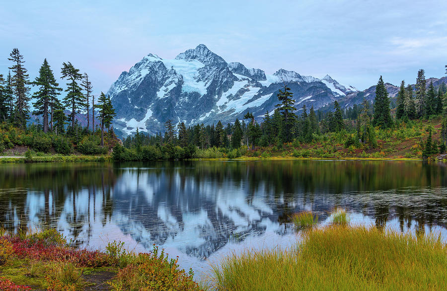 Mount Shuksan and Picture Lake Digital Art by Michael Lee