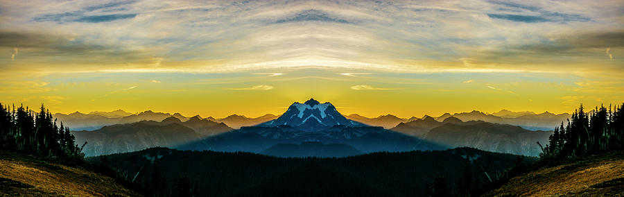 Mount Shuksan Sunrise Reflection 2 Digital Art by Pelo Blanco Photo