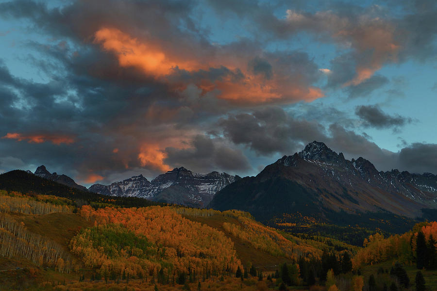 Mount Sneffels sunset during autumn in Colorado Photograph by Jetson Nguyen