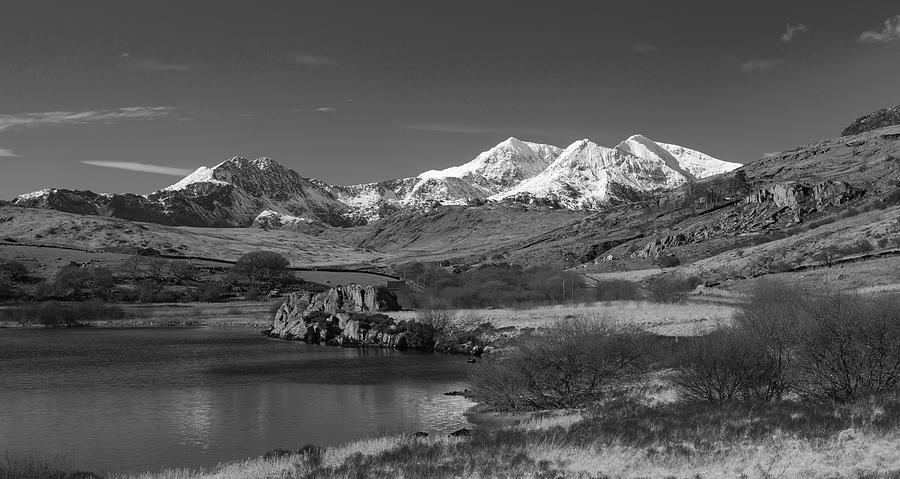Mount Snowdon North Wales Black And White Photograph by Mo Barton