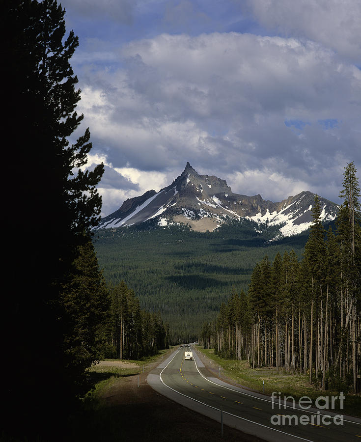 Mount Thielsen and hHighway 230  Photograph by Jim Corwin