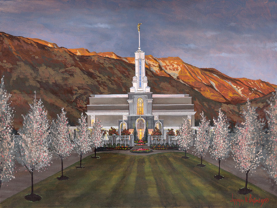 Mount Timpanogos Temple Painting by Jeff Brimley