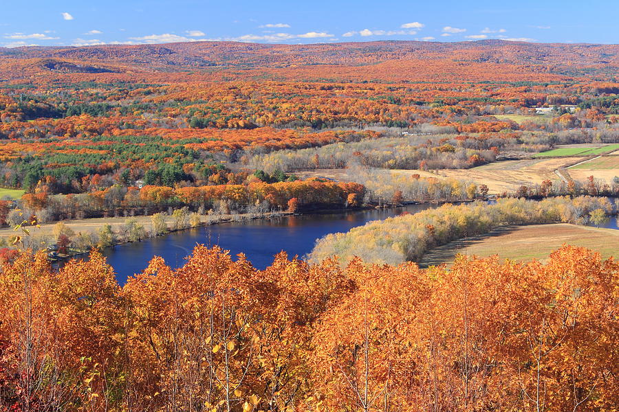 Mount Tom View of Oxbow in Autumn Photograph by John Burk