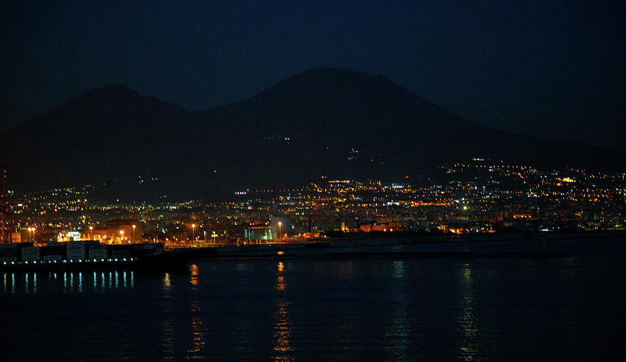 Menacing Mount Vesuvius Shadows Naples Evening Departure Photograph by Allan Levin