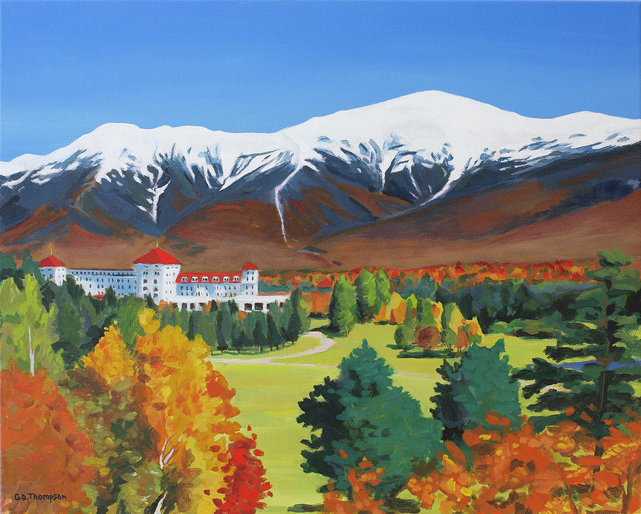 New Hampshire Painting - Mount Washington Resort, NH by Gisele D Thompson