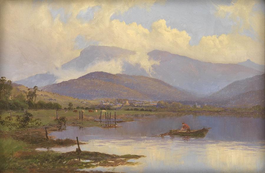 Mount Wellington, O Brien Bridge and from the Derwent by W.C. Piguenit c1910 Painting by Celestial Images