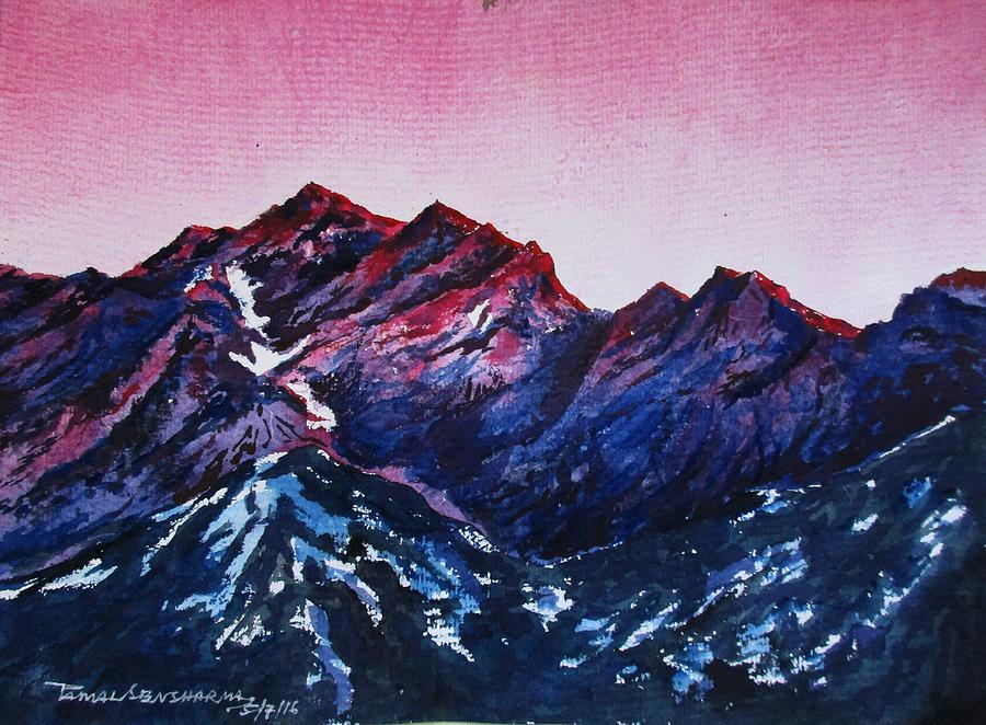 Mountain -1 Painting by Tamal Sen Sharma