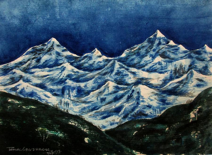 Mountain -2 Painting by Tamal Sen Sharma