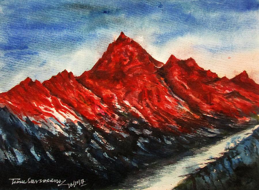 Mountain -7 Painting by Tamal Sen Sharma