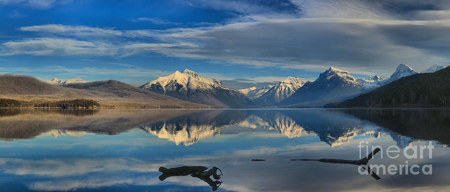 Mountain And Driftwood Reflections Photograph by Adam Jewell
