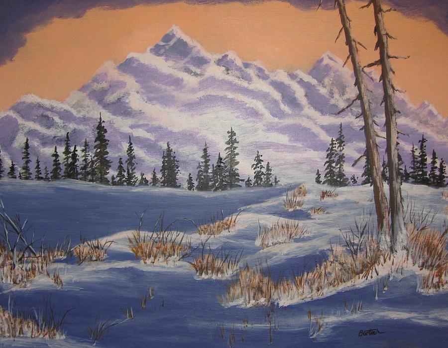 Mountain and snow Painting by David Bartsch